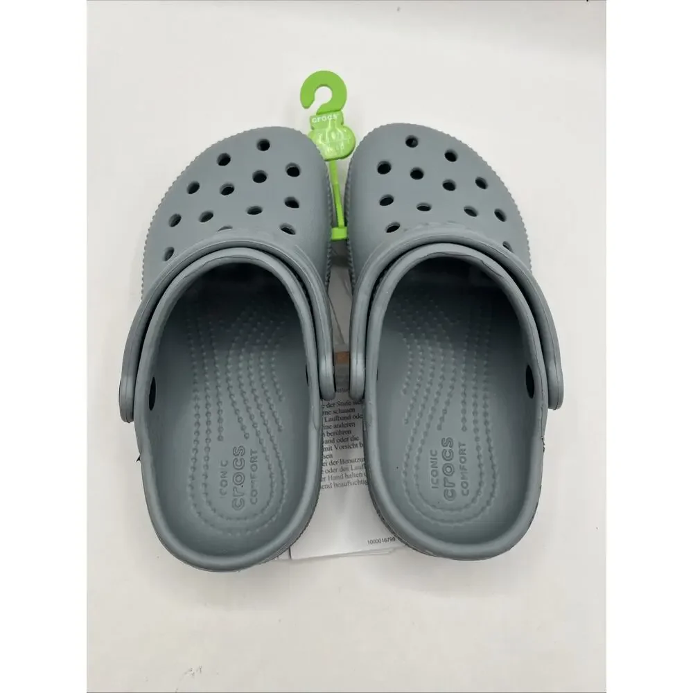 Crocs Kids Unisex Classic Clog Slip-On Sz US C10 Light Gray NWT 206990-0Z3